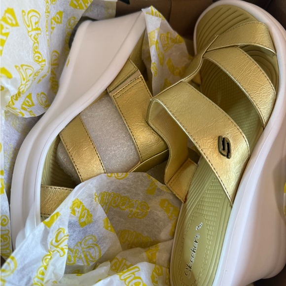 Skechers Rumblers Neon Gold Slide Sandals - Picture 5 of 7